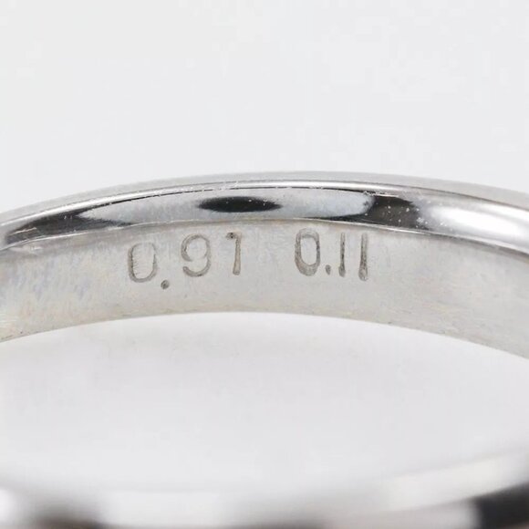 Oval Ring Pt900Platinum/diamond #4.9(US Size) 4.7g Women - Picture 4 of 8